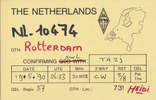 NL-10474 carte QSL SWL