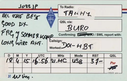 NL-7495 SWL-QSL-Karte