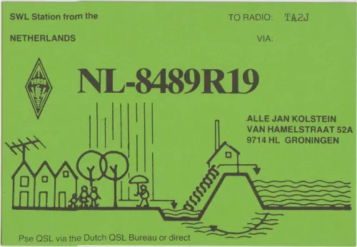 NL-8489R19 carte QSL SWL