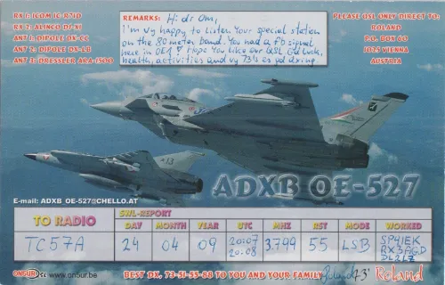 OE-527 carte QSL SWL