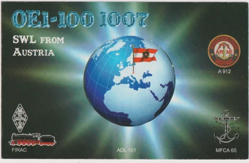 OE1-100-1007 SWL-QSL-Karte