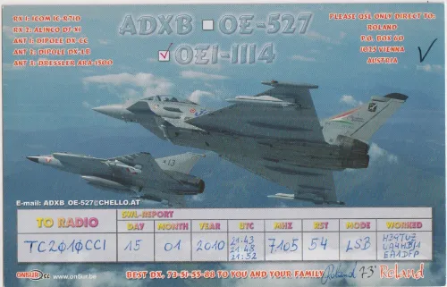 OE1-1114 carte QSL SWL