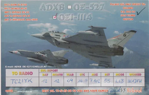 OE1-1114 carte QSL SWL