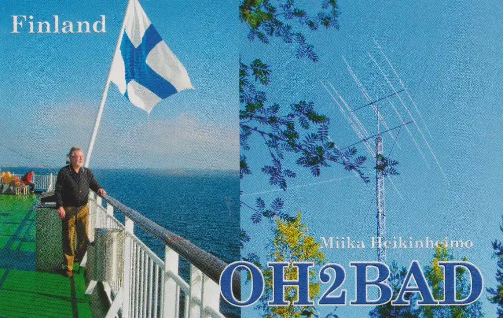 Carte QSL de l’indicatif radioamateur OH2BAD