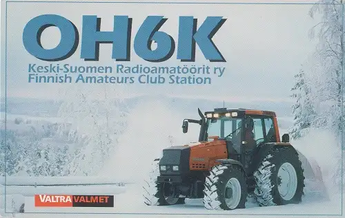 OH6K çağrı işaretine ait QSL kartı