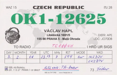OK1-12625 SWL-QSL-Karte