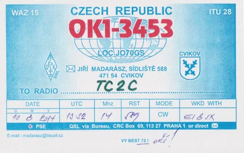 OK1-3453 SWL-QSL-Karte