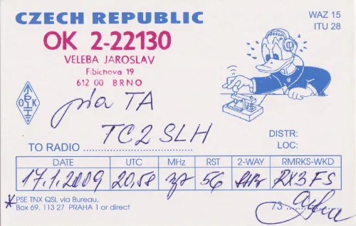 OK2-22130 SWL-QSL-Karte