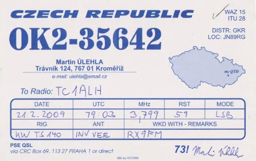 OK2-35642 SWL-QSL-Karte