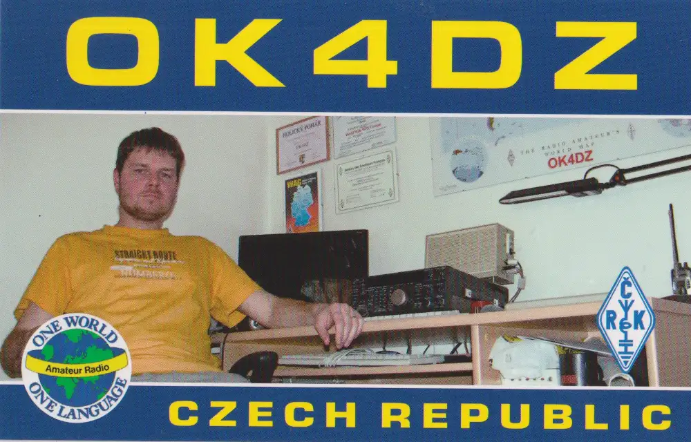 アマチュア無線コールサイン OK4DZ の QSL カード