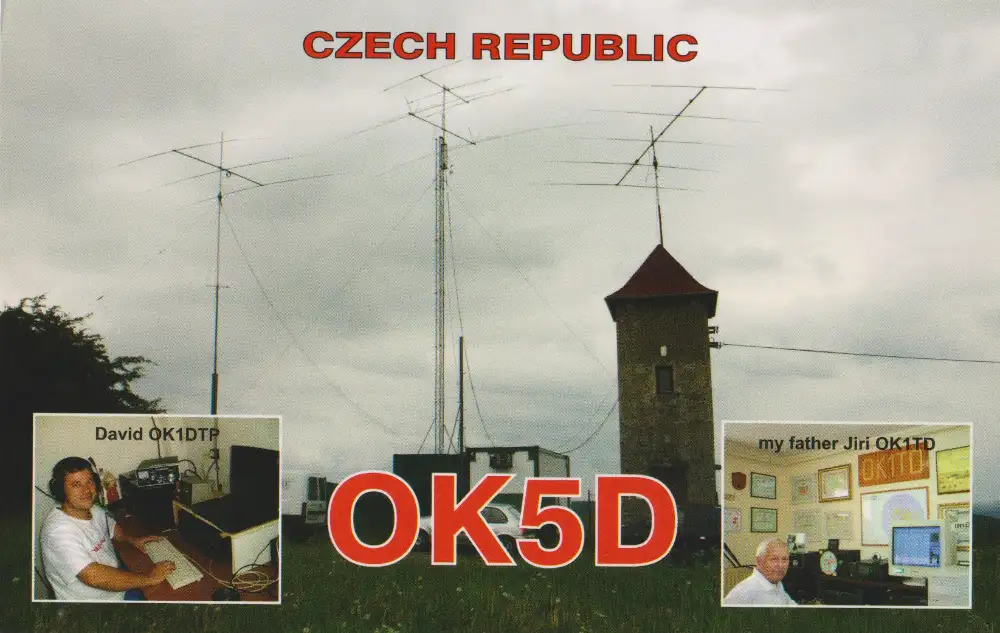 アマチュア無線コールサイン OK5D の QSL カード