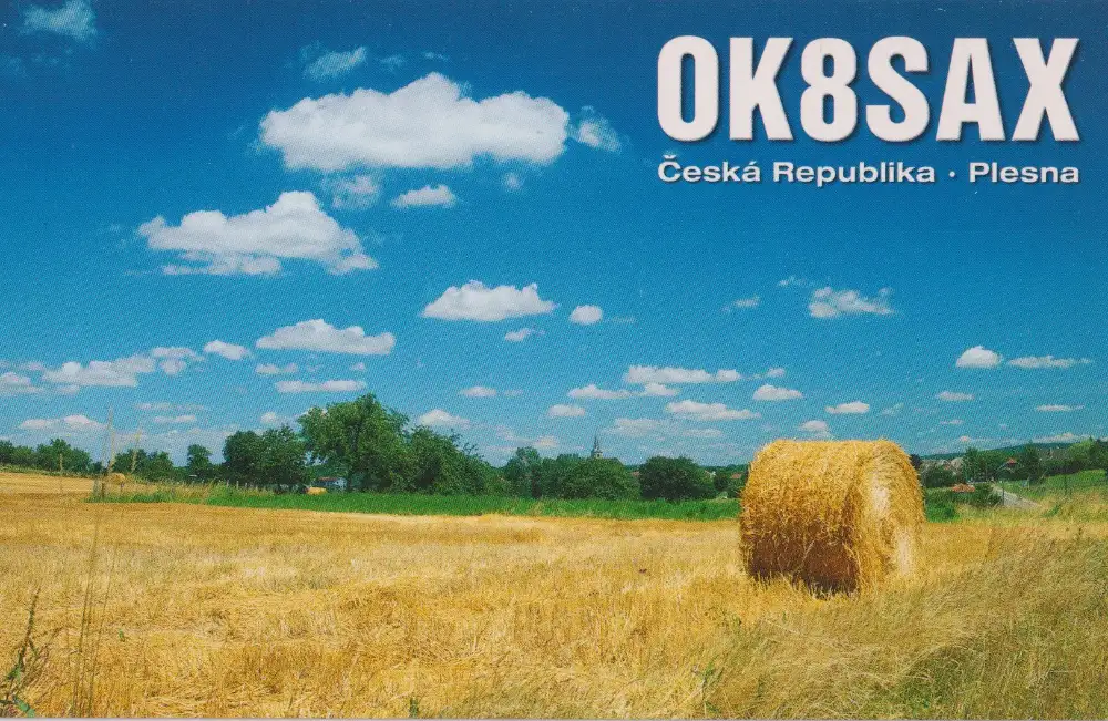 アマチュア無線コールサイン OK8SAX の QSL カード