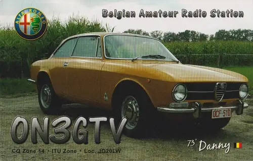 ON3GTV çağrı işaretine ait QSL kartı