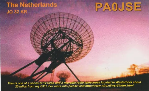 Carte QSL de l’indicatif radioamateur PA0JSE
