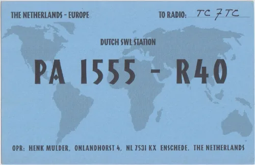 PA1555-R40 SWL-QSL-Karte