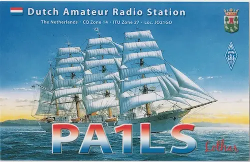 Carte QSL de l’indicatif radioamateur PA1LS