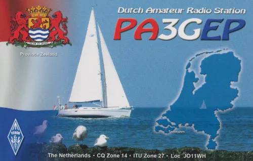 Carte QSL de l’indicatif radioamateur PA3GEP