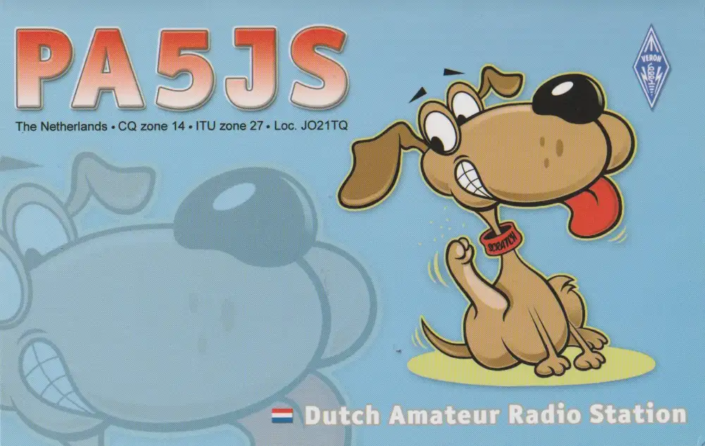 Carte QSL de l’indicatif radioamateur PA5JS