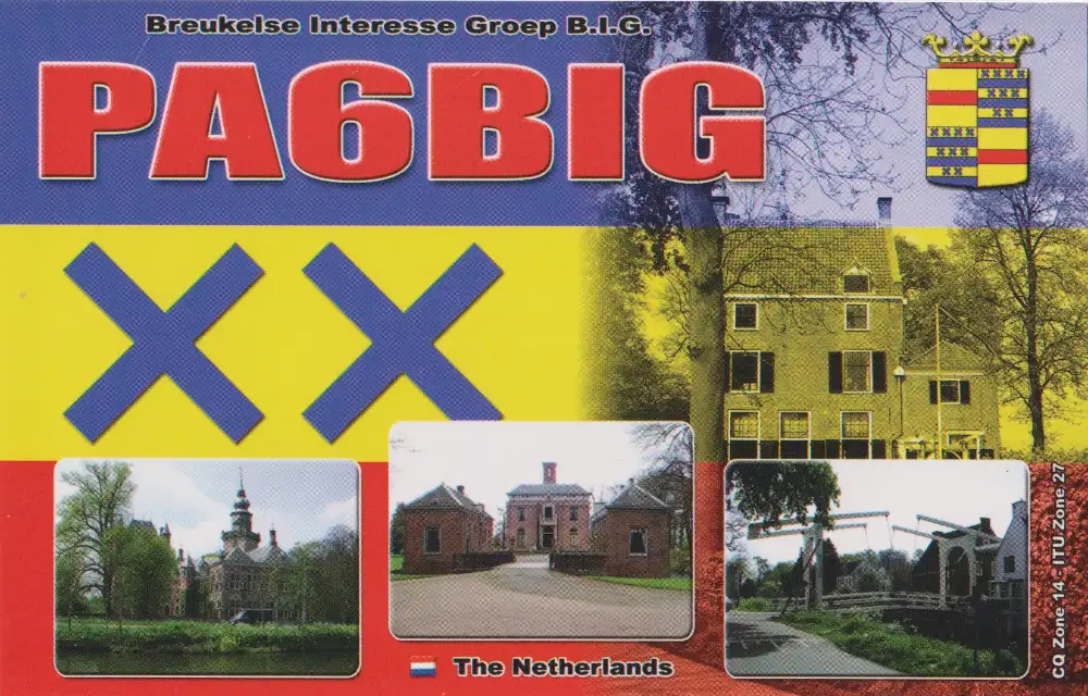 Carte QSL de l’indicatif radioamateur PA6BIG