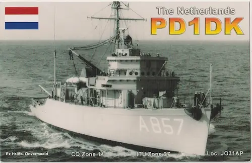 Carte QSL de l’indicatif radioamateur PD1DK