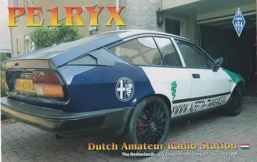 PE1RYX çağrı işaretine ait QSL kartı