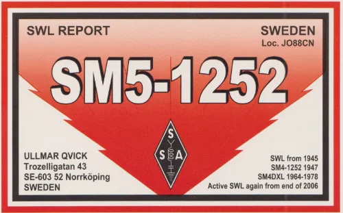 SM5-1252 SWL-QSL-Karte