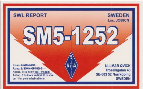 SM5-1252 SWL-QSL-Karte