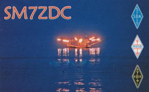 Carte QSL de l’indicatif radioamateur SM7ZDC