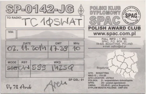 SP-0142-JG SWL-QSL-Karte