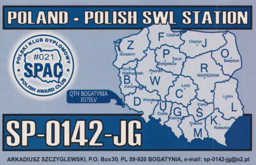 SP-0142-JG SWL-QSL-Karte
