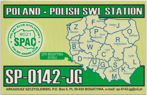 SP-0142-JG SWL-QSL-Karte