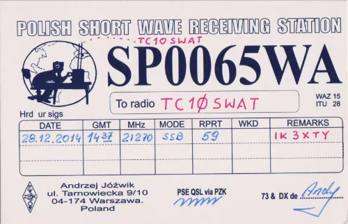 SP0065WA SWL-QSL-Karte