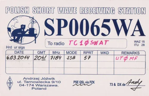 SP0065WA SWL-QSL-Karte