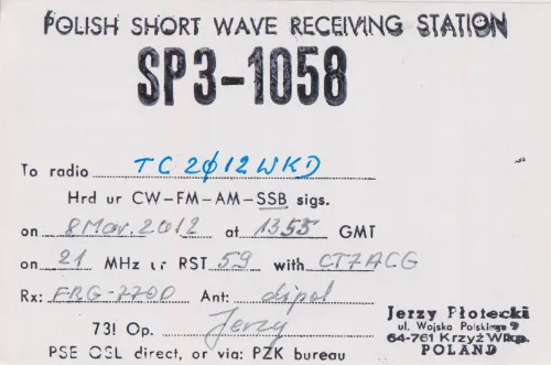 SP3-1058 SWL-QSL-Karte