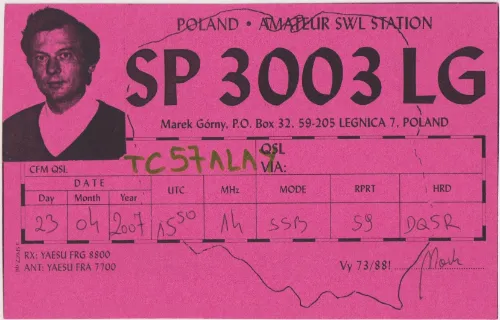 SP3003LG SWL-QSL-Karte