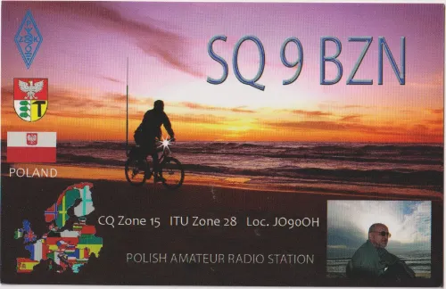 Carte QSL de l’indicatif radioamateur SQ9BZN