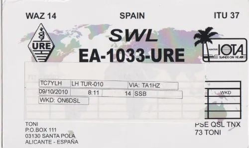 EA-1033-URE SWL-QSL-Karte