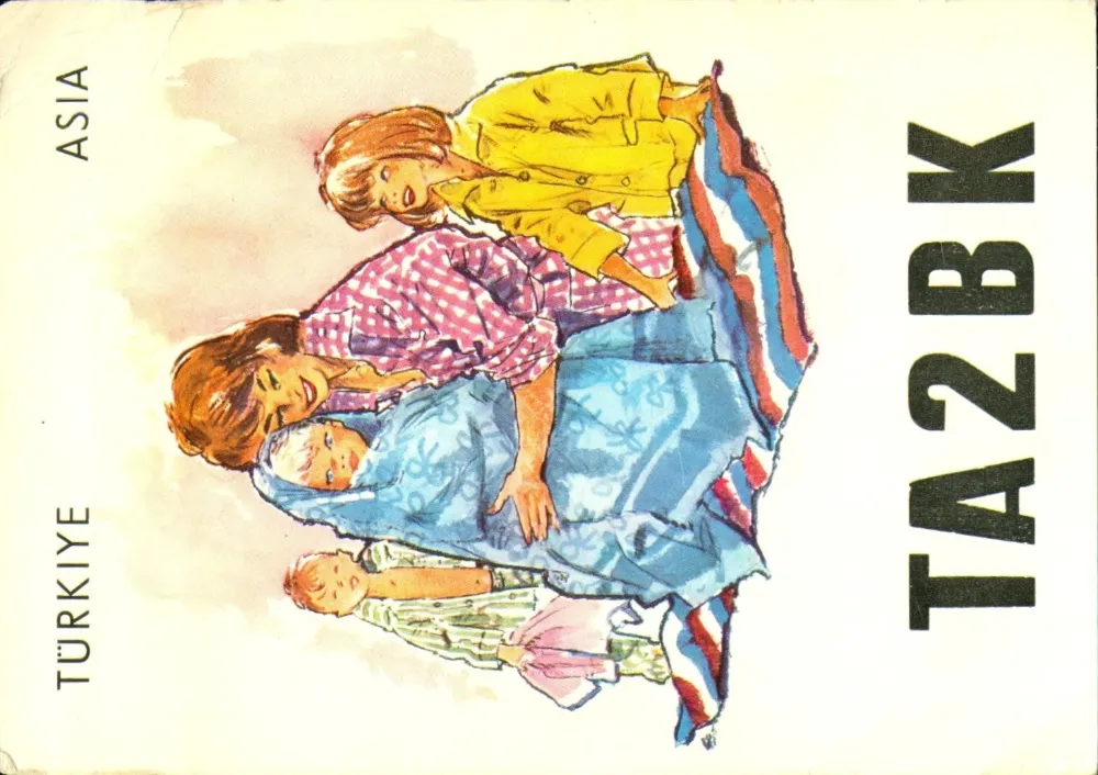 TA2BK çağrı işaretine ait 1963 tarihli QSL kartı