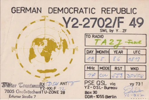 Y2-2702-F-49 SWL QSL kartı