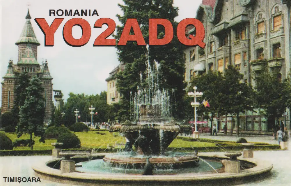 Carte QSL de l’indicatif radioamateur YO2ADQ