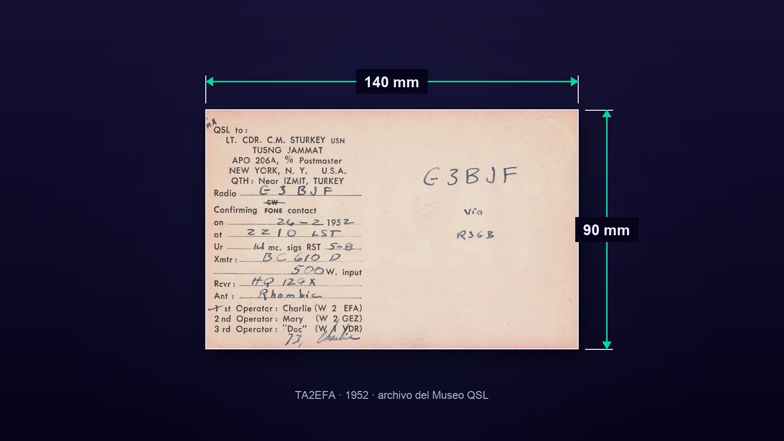 Tamaño y diseño de tarjetas QSL: ejemplos reales del archivo